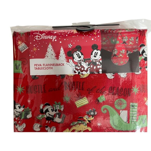 Disney Christmas PEVA Flannel Back Tablecloth 60" X 84" - Picture 2 of 4